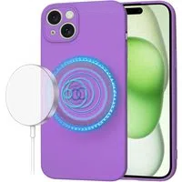 Custodia MagSafe per Apple iPhone 15 Plus, Techsuit, SoftFlex, Viola — 3