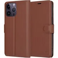 Custodia per Apple iPhone 14 Pro Max, Techsuit, Leather Folio, Marrone — 3