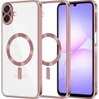 Custodia MagSafe per Samsung Galaxy A07 4G A075, Techsuit, Luxury Crystal, Rosa — 3