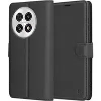 Custodia per OnePlus 13, Techsuit, Leather Folio, Nera — 3