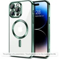 Custodia MagSafe per Apple iPhone 17 Air, Techsuit, Luxury Crystal, Verde Scuro — 3