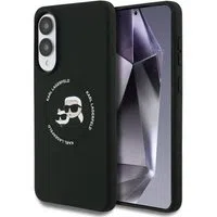 Custodia MagSafe per Samsung Galaxy S25 Edge S937, Karl Lagerfeld, Silicone Double Heads, Nera — 3
