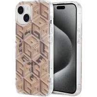 Custodia MagSafe per Apple iPhone 15, Guess, IML Gcube, Marrone — 3