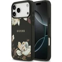 Custodia MagSafe per Apple iPhone 17 Pro Max, Guess, Grained Flowers, Nera — 3