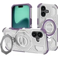 Custodia per Apple iPhone 16, Techsuit, Carbon Shield Pro, Viola — 3
