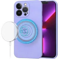 Custodia MagSafe per Apple iPhone 13 Pro, Techsuit, SoftFlex, Viola Chiaro — 3