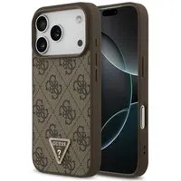 Custodia MagSafe per Apple iPhone 17 Pro, Guess, 4G Triangle Strass, Marrone — 3