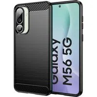 Custodia per Samsung Galaxy M56 M566, Techsuit, Carbonio, Nera — 3