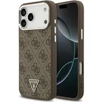 Custodia MagSafe per Apple iPhone 17 Pro Max, Guess, logo triangolo 4G, Marrone — 3