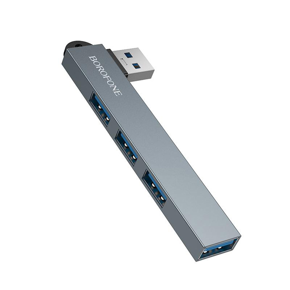Hub USB Borofone FH1, 4in1, Grigio