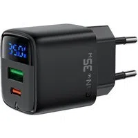 Caricabatterie Retea Acefast A116 Display, 35W, 3A, 1 x USB-A - 1 x USB-C, Nero — 3