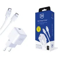 Caricabatterie Rete con Cavo USB-C 3MK Hyper, 25W, 3A, 1 x USB-C, Bianco — 3
