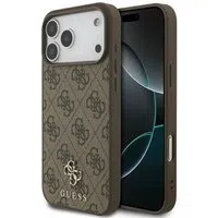 Custodia MagSafe per Apple iPhone 17 Pro Max, Guess, 4G Small and Classic Logo, Marrone — 3