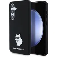 Custodia per Samsung Galaxy S24+ S926, Karl Lagerfeld, Silicone Choupette Metal, Nera — 3