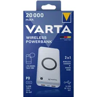 Batteria Esterna Wireless Varta Energy, 20000mAh, 18W, QC + PD + FQI, 1 x QI - 1 x USB-C - 2 x USB-A, Bianca — 3