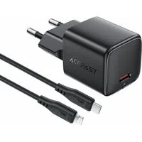 Caricatore da rete con cavo Lightning Acefast A118, 30W, 3A, 1 x USB-C, Nero — 3