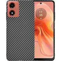 Custodia per Motorola Moto G04s / E14 / G04 / G24, Techsuit, Carbonite FiberShell, Nera — 3