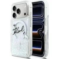 Custodia MagSafe per Apple iPhone 17 Pro, Karl Lagerfeld, Glitter Karl Script Logo, Trasparente — 3