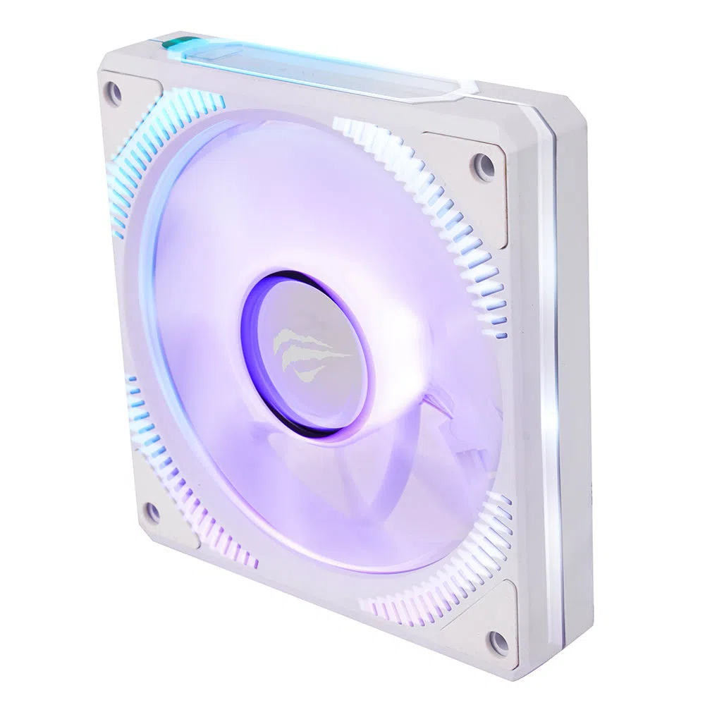 Ventilatore HAVIT F2096, RGB, 1800RPM, 30dB, 3W, Bianco — 2