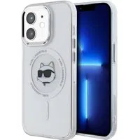 Custodia MagSafe per Apple iPhone 12 / 12 Pro, Karl Lagerfeld, IML Metal Choupette's Head, Bianca — 3