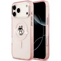 Custodia MagSafe per Apple iPhone 17 Pro Max, Karl Lagerfeld, IML Sketch Logo Choupette, Rosa — 3