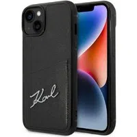 Custodia per Apple iPhone 14 Plus, Karl Lagerfeld, Cardslots Signature Logo, Nera — 3