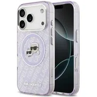 Custodia MagSafe per Apple iPhone 17 Pro, Karl Lagerfeld, IML Glitter Karl & Choupette's Heads, Viola — 3