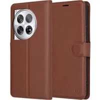 Custodia per OnePlus 12, Techsuit, Leather Folio, Marrone — 3