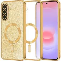 Custodia MagSafe per Samsung Galaxy A37 5G, Techsuit, Luxury Glitter, Dorata — 3