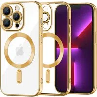 Custodia MagSafe per Apple iPhone 13 Pro, Techsuit, Luxury Crystal, Dorata