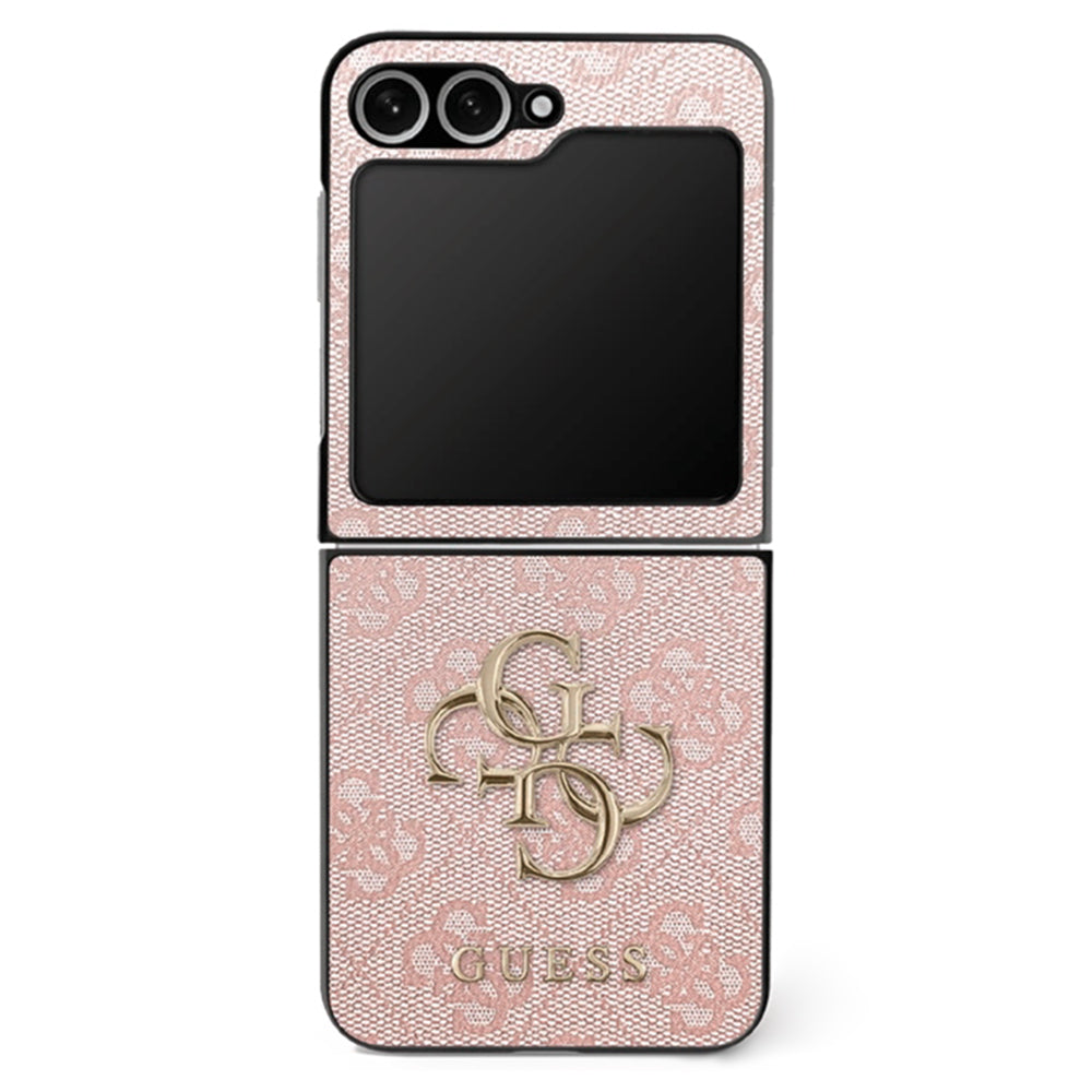 Guess Custodia per Samsung Galaxy Z Flip7 F766, Guess, Logo Metallico 4G, Rosa