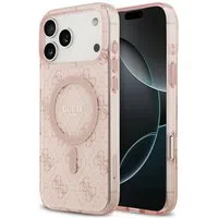 Custodia MagSafe per Apple iPhone 17 Pro, Guess, IML 4G Background, Rosa — 3