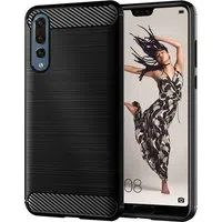 Custodia per Huawei P20 Pro, Techsuit, Carbonio, Nera — 3