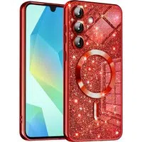 Custodia MagSafe per Samsung Galaxy A16 5G A166 / A16 4G A165, Techsuit, Luxury Glitter, Rosa — 3