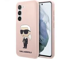 Custodia per Samsung Galaxy S23+ S916, Karl Lagerfeld, Silicone Ikonik Karl, Rosa — 3