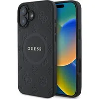 Custodia MagSafe per Apple iPhone 16, Guess, Saffiano Peony Classic Logo, Nera — 3
