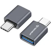 Adattatore OTG USB-C - USB-A Techsuit A8 SlateVolt, Grigio — 3