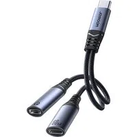 Adattatore Audio USB-C - 2 x USB-C Joyroom SY-C03, Nero — 3