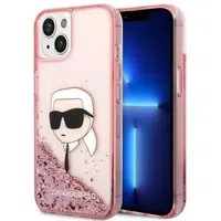 Custodia per Apple iPhone 14 Plus, Karl Lagerfeld, Glitter Karl's Head, Rosa — 3