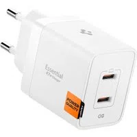 Caricabatterie Retea Spigen Essential, 47W, 3A, 2 x USB-C, Bianco ACH08707 — 3