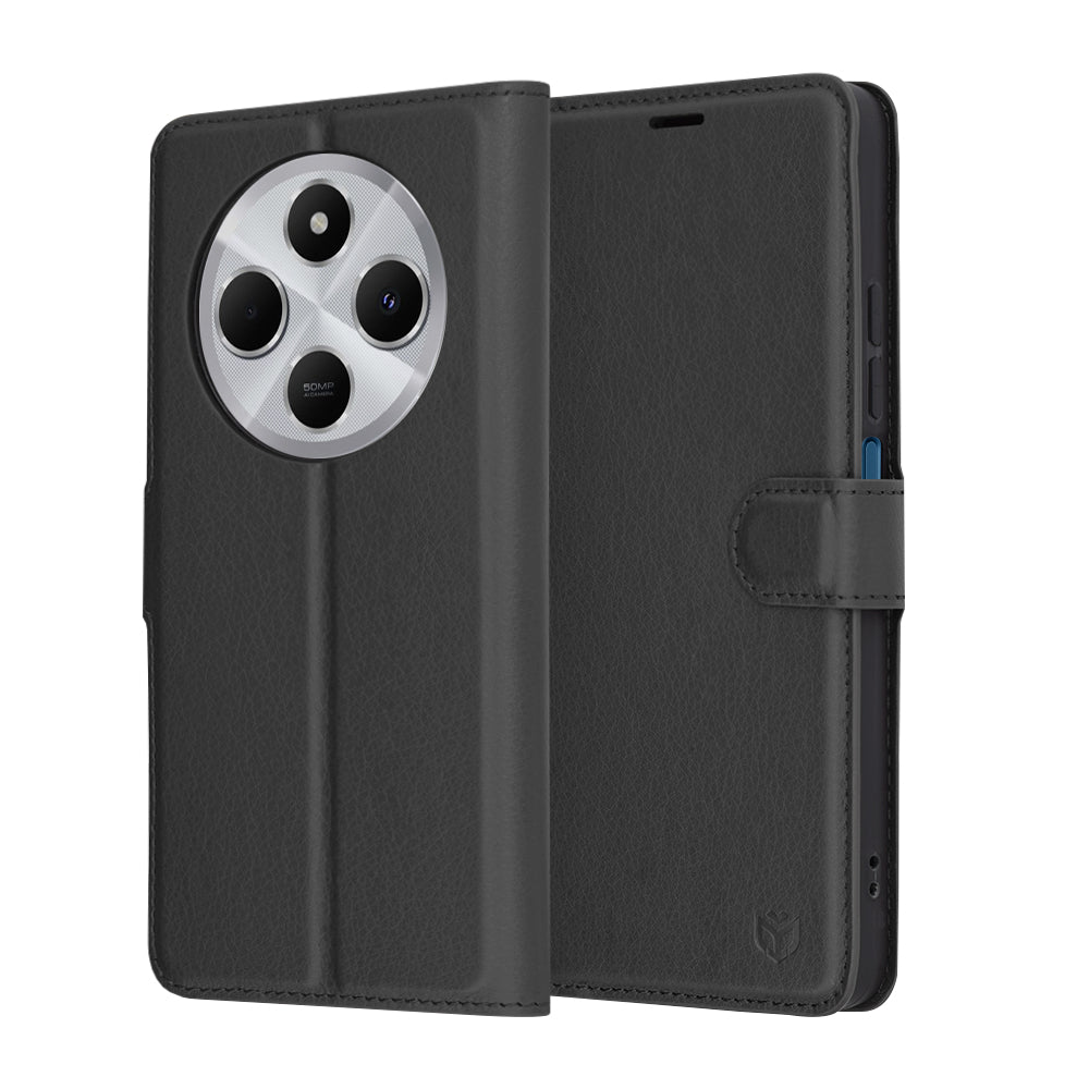 Techsuit Custodia per Xiaomi Poco C75 / Redmi 14C, Techsuit, Leather Folio, Nera