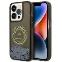 Custodia per Apple iPhone 14 Pro, Karl Lagerfeld, Liquid Glitter RSG, Nera — 3