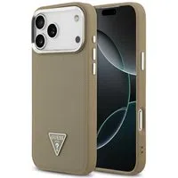 Custodia MagSafe per Apple iPhone 17 Pro Max, Guess, Logo Triangolo Granulato, Marrone — 3