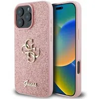 Custodia per Apple iPhone 16 Pro Max, Guess, Fixed Glitter Big 4G, Rosa — 3