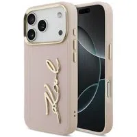 Custodia per Apple iPhone 17 Pro, Karl Lagerfeld, Script Logo, Rosa — 3
