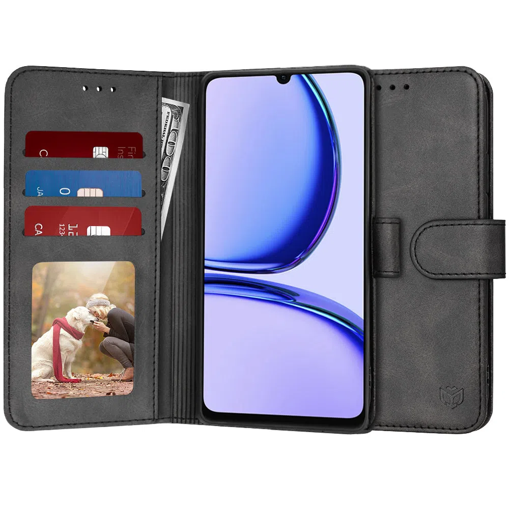 Custodia per Realme C53, Techsuit, Diary Book, Nera — 2