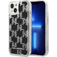 Custodia per Apple iPhone 14 Plus, Karl Lagerfeld, Liquid Glitter Monogram, Nera — 3