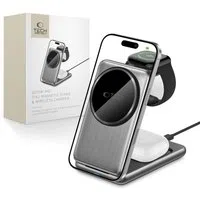 Caricabatterie Wireless Rete Tech-Protect A42 3in1, 15W, 1.67A, Grigio — 3