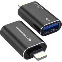 Adattatore OTG Lightning - USB-A Techsuit A18 AluVoltX, Nero — 3