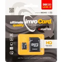 Card Memoria microSDHC Imro, 32Gb, Classe 10 / UHS-1 U3, Con Adattatore — 3